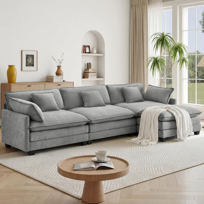 Oversized Modular Sectional Sofa with Storage Console & Ottoman