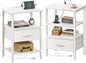 Nightstand with Charging Station and Adjustable Fabric Drawer