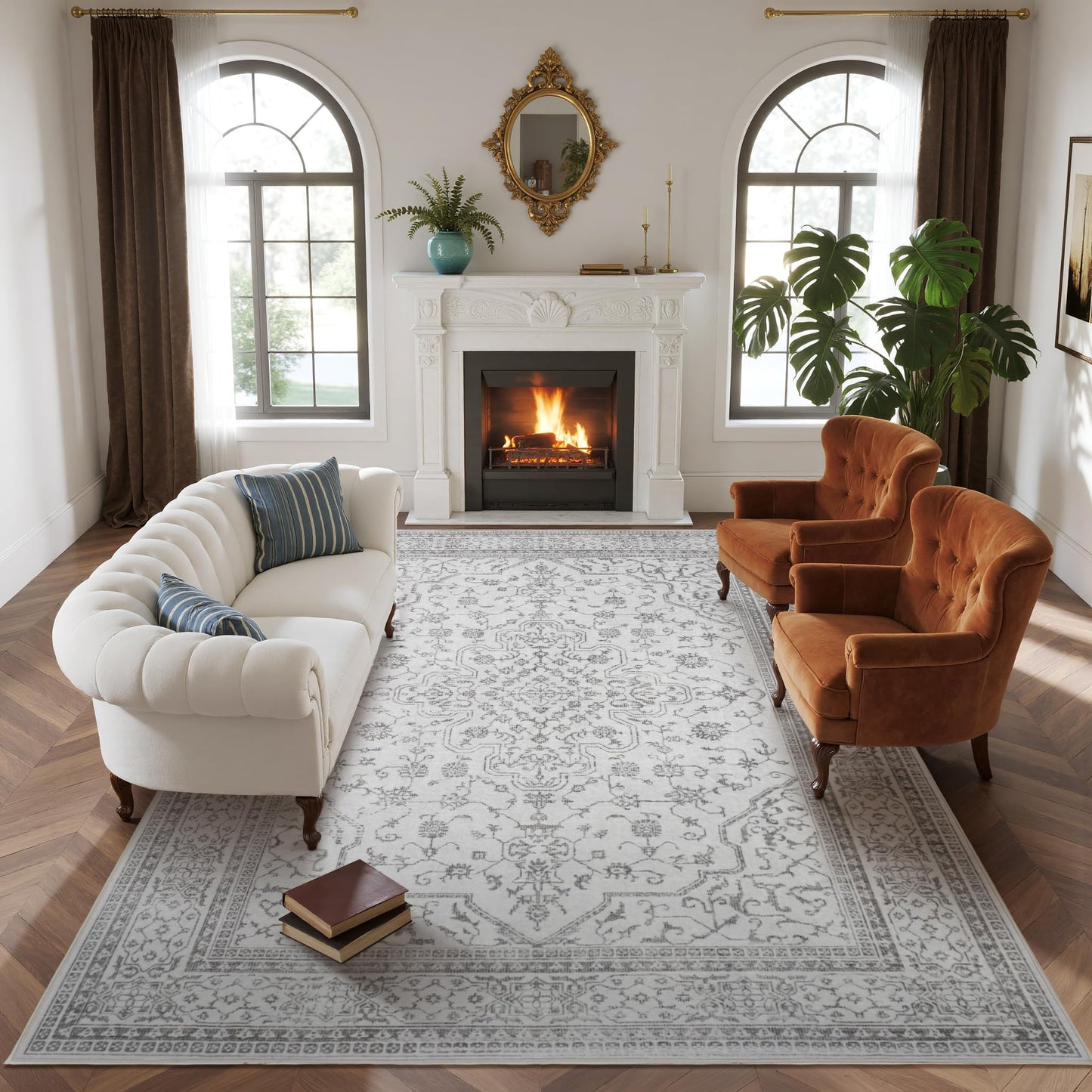Lbris Machine Washable Rugs 8x10 Area Rugs for Living Room,Bedroom,Dining Room