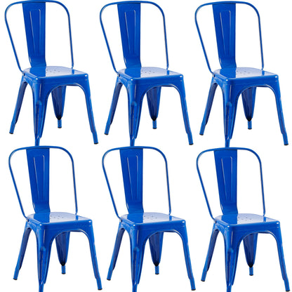 Rivbuio Metal Dining Chairs with Backrest, Stackable, Color, 2 Pack
