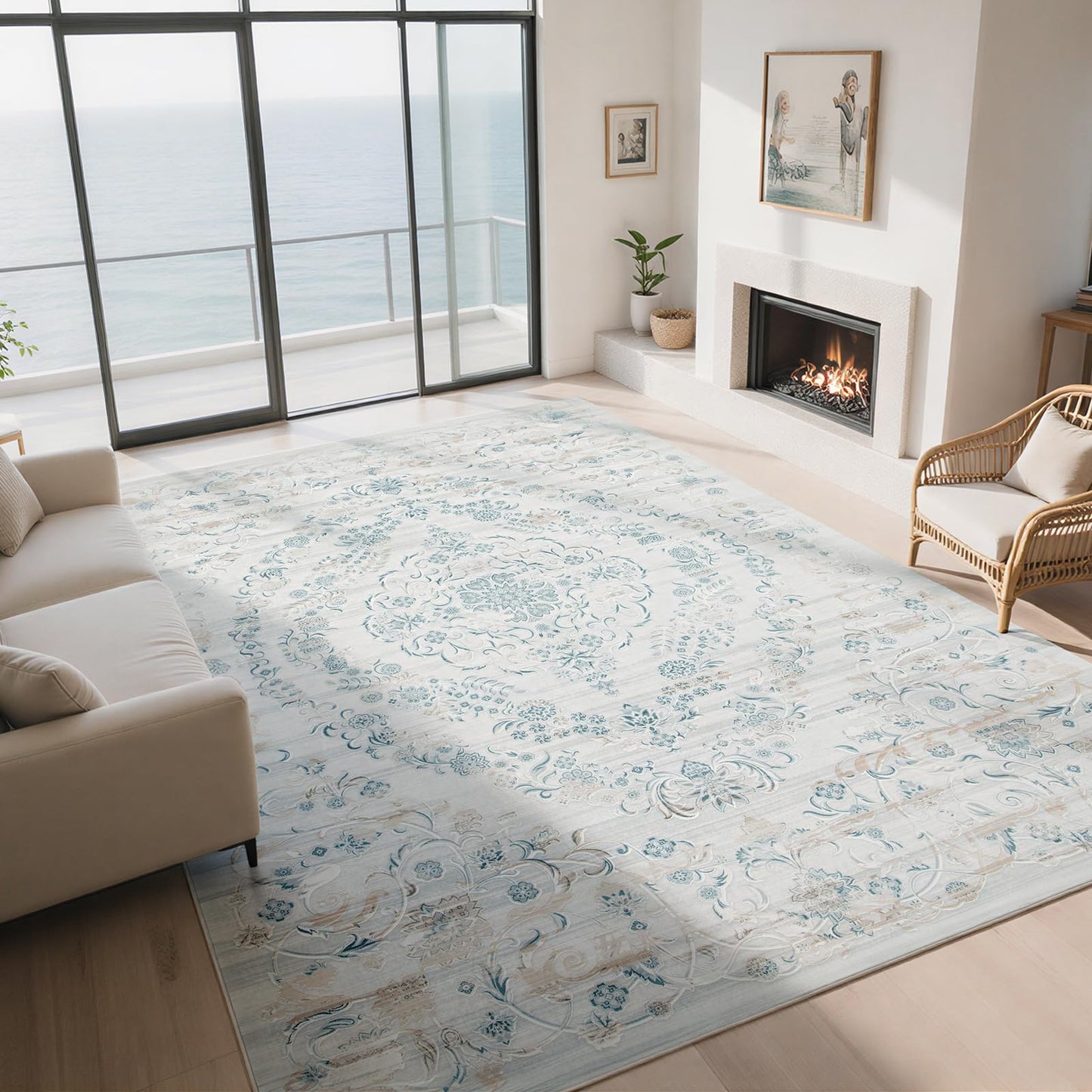 Lbris Machine Washable Rugs 8x10 Area Rugs for Living Room,Bedroom,Dining Room