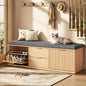 2-Tier Shoe Storage Bench with Drawer, Cushion & Adjustable Shelf for Entryway
