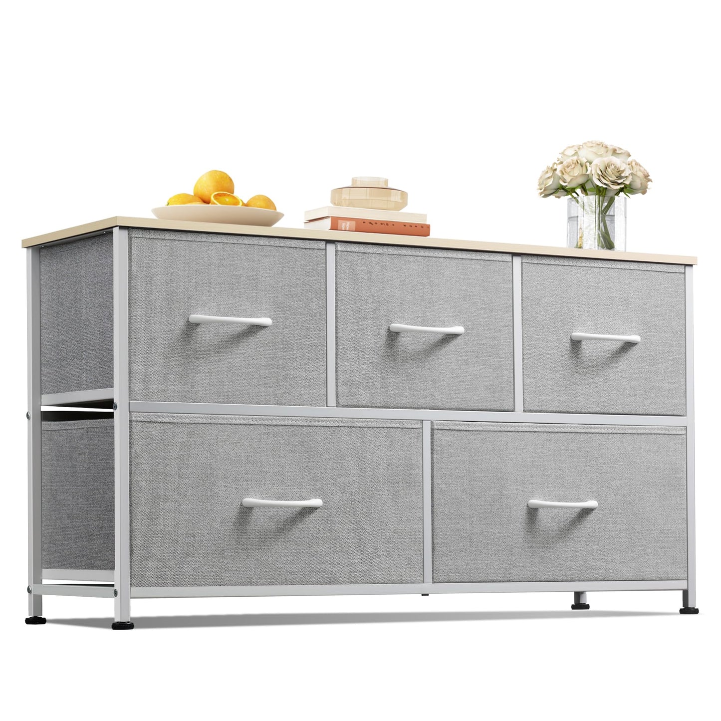 WLIVE Dresser for Bedroom with 5 Drawers