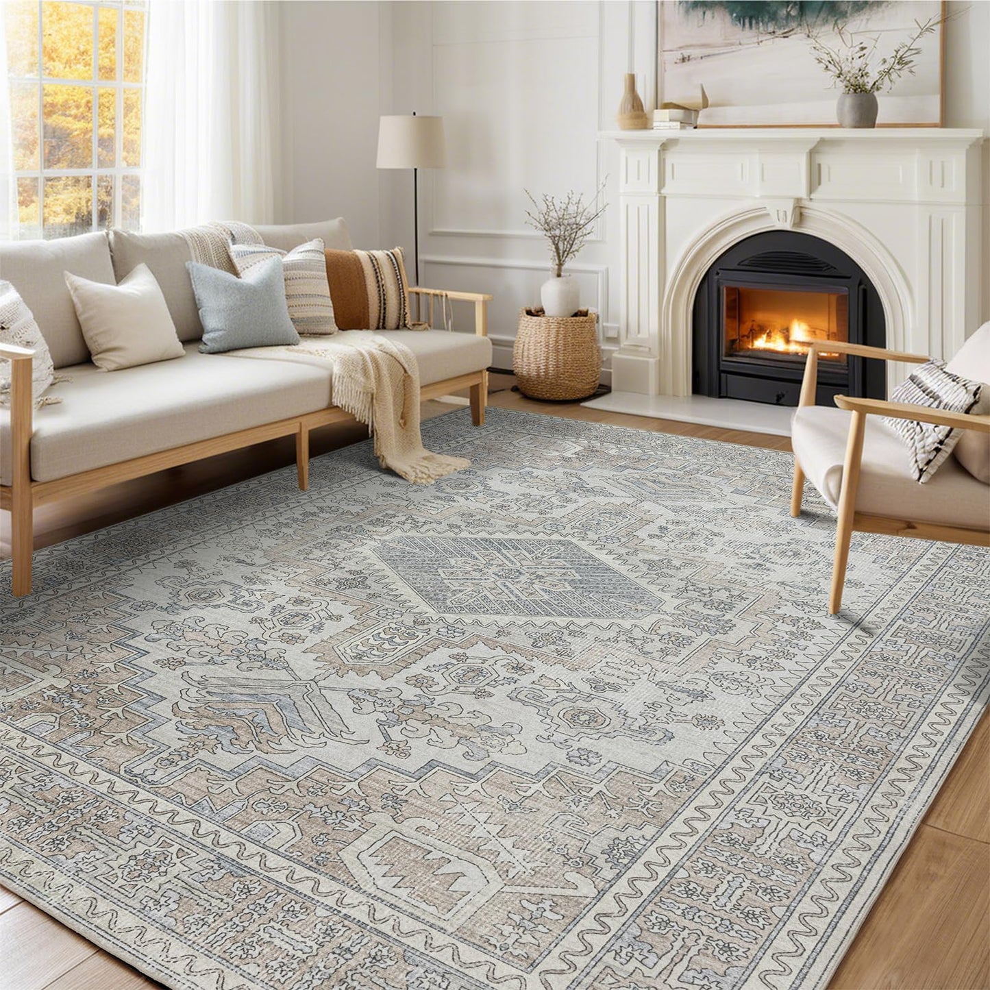 Lbris Machine Washable Rugs 8x10 Area Rugs for Living Room,Bedroom,Dining Room