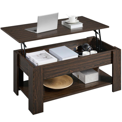 Lift Top Coffee Table with Hidden Storage Compartment for Living Room
