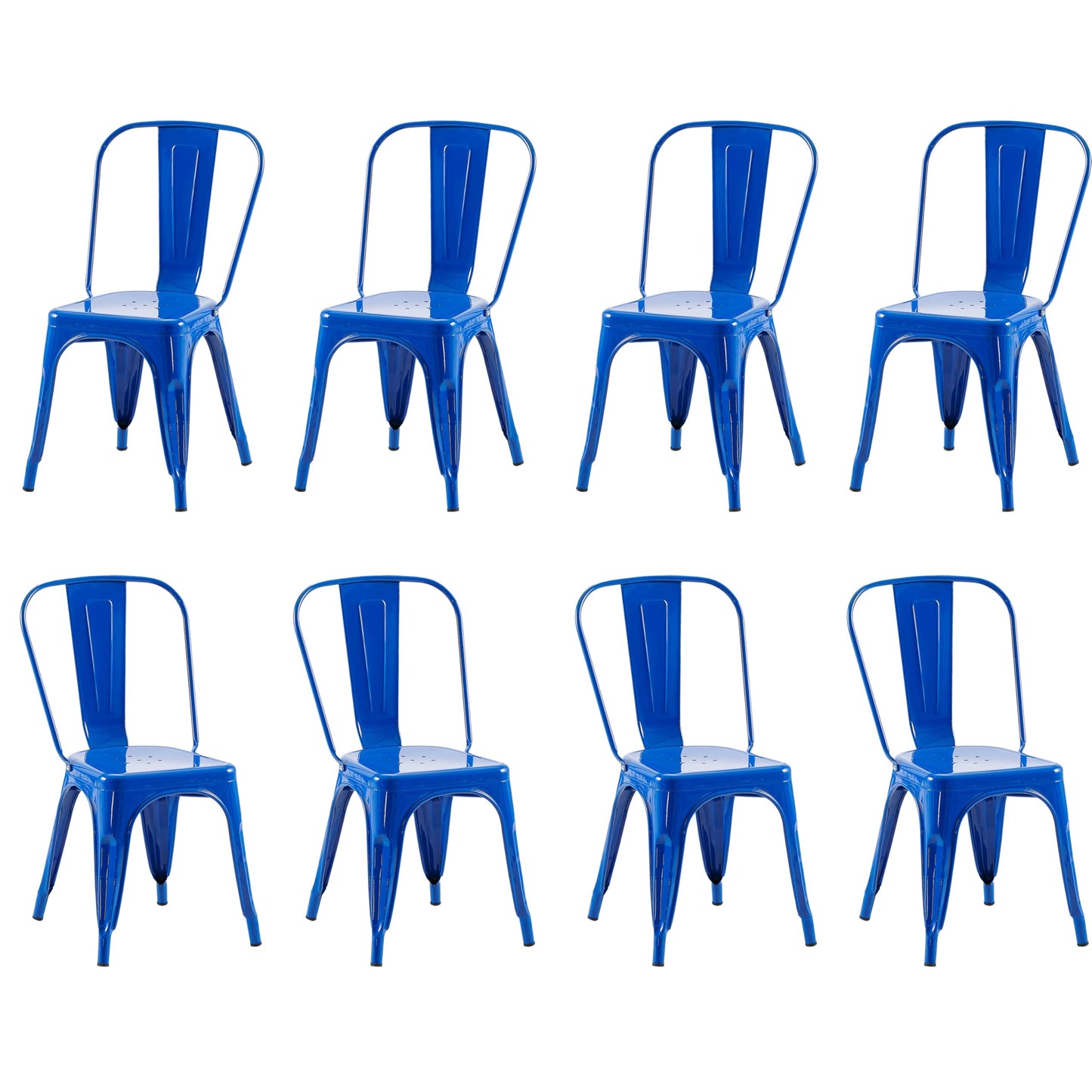 Rivbuio Metal Dining Chairs with Backrest, Stackable, Color, 2 Pack