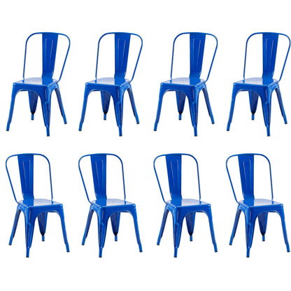Rivbuio Metal Dining Chairs with Backrest, Stackable, Color, 2 Pack