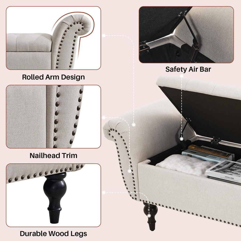 obmedin 63.78" Ottoman with Storage Storage Ottoman Bench