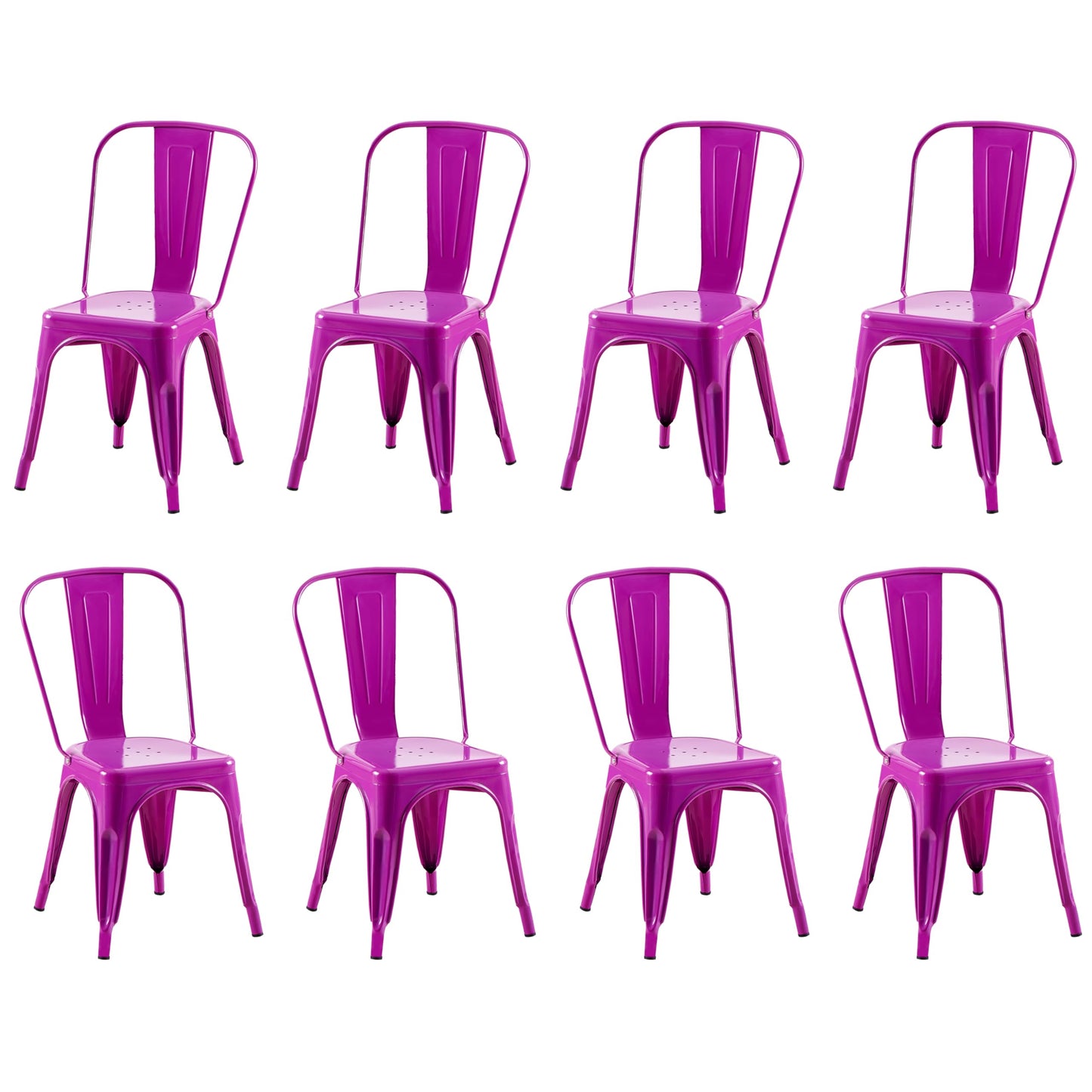 Rivbuio Metal Dining Chairs with Backrest, Stackable, Color, 2 Pack