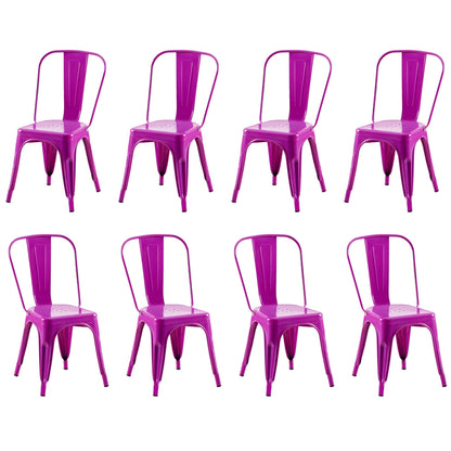 Rivbuio Metal Dining Chairs with Backrest, Stackable, Color, 2 Pack