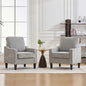 Mid Century Modern Accent Chair with Upholstered Seat & Wood Legs