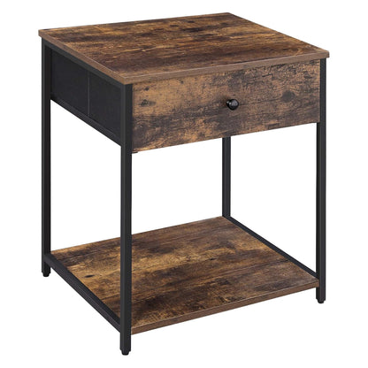 Nightstand with Charging Station and Adjustable LED Lights