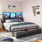 Metal Wood Platform Bed Frame with Headboard & Heavy Duty Support Slats