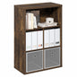 Tiered Wood Bookshelf with Open Storage Shelves for Home & Office