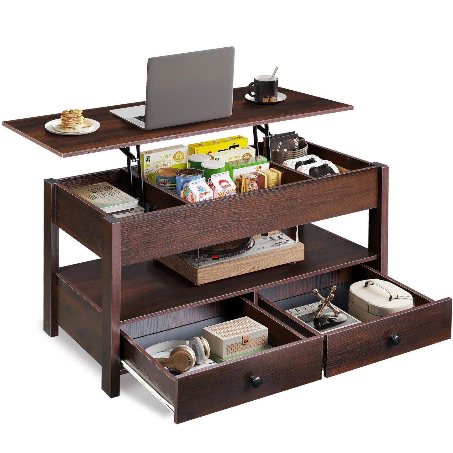 WLIVE Lift Top Coffee Table with Hidden Storage