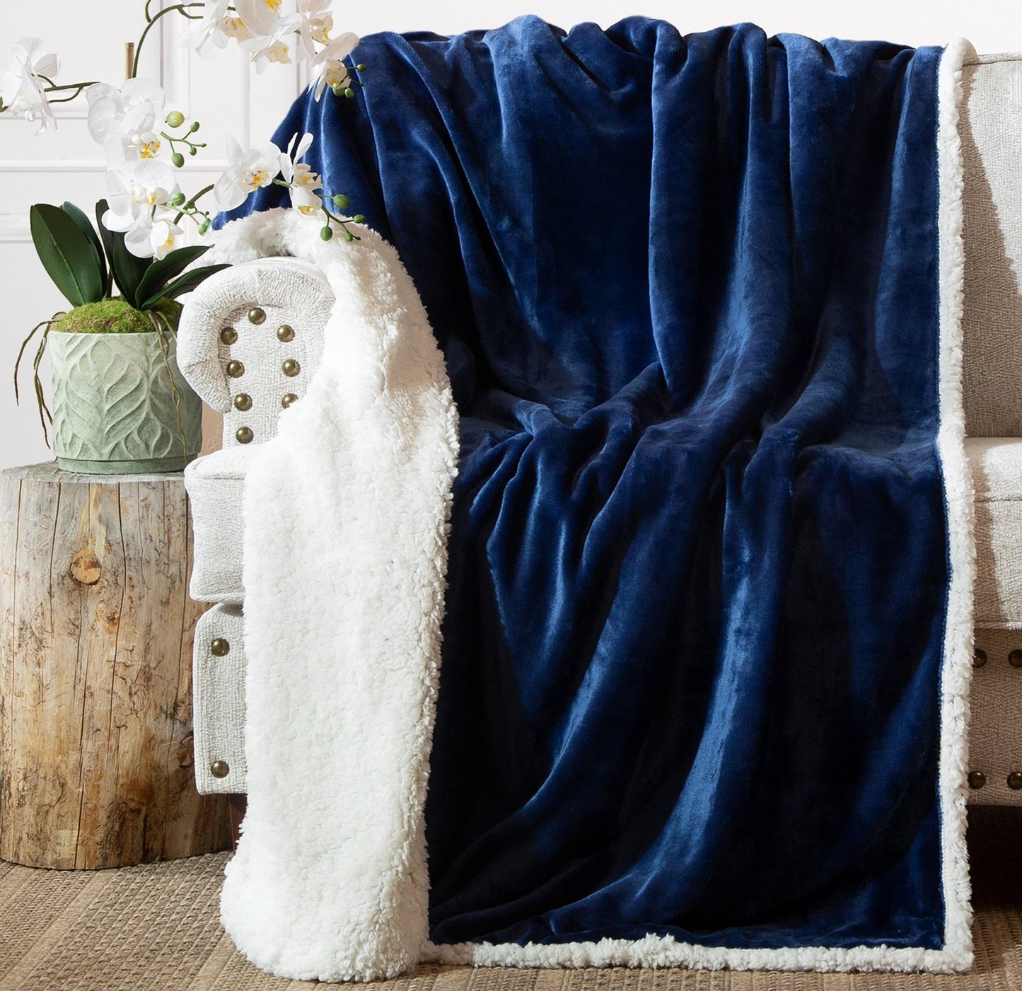Ultra Soft Plush Sherpa Fleece Oversized Throw Blanket for Home Decor
