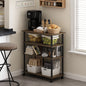 Tiered Wood Bookshelf with Open Storage Shelves for Home & Office