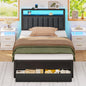 Furnulem Bed Frames 2 Under Bed Storage on Wheels