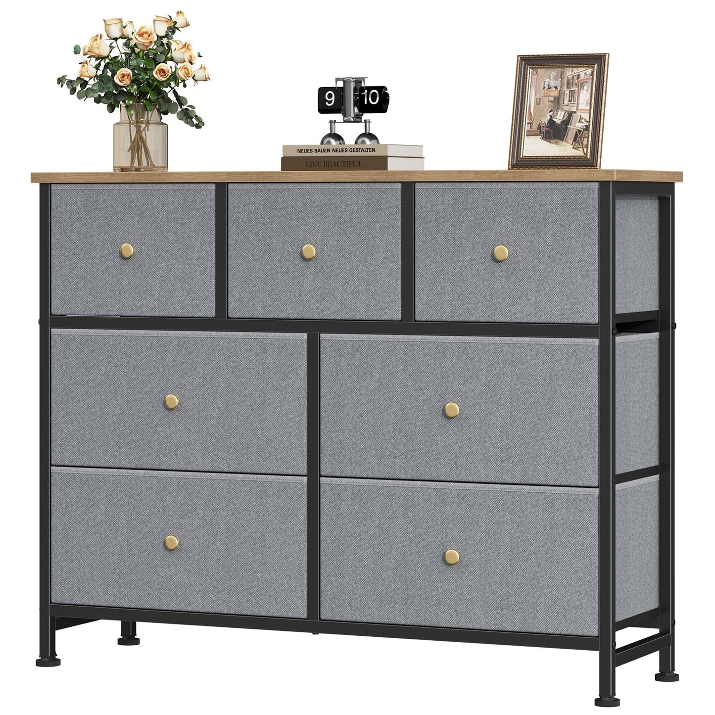 OLIXIS Dresser for Bedroom with 7 Fabric Drawers Storage Organizer