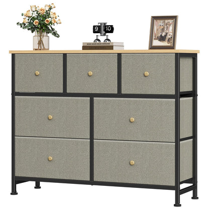 OLIXIS Dresser for Bedroom with 7 Fabric Drawers Storage Organizer