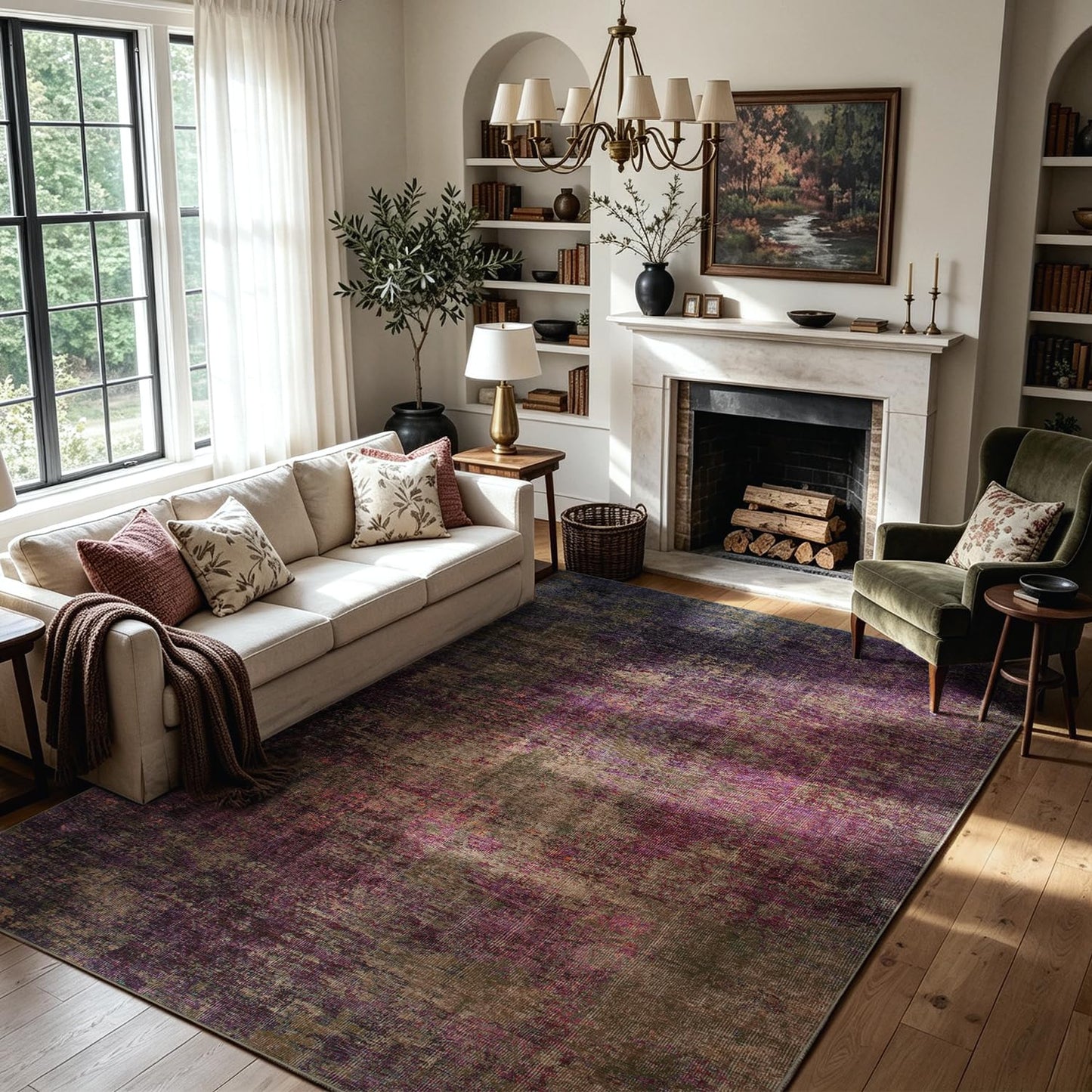 Lbris Machine Washable Rugs 8x10 Area Rugs for Living Room,Bedroom,Dining Room