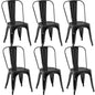 Rivbuio Metal Dining Chairs with Backrest, Stackable, Color, 2 Pack