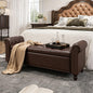 FiveWillowise 65 Inch Faux Leather Bedroom Bench with Storage