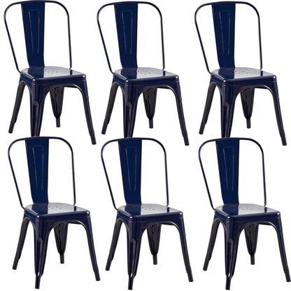 Rivbuio Metal Dining Chairs with Backrest, Stackable, Color, 2 Pack