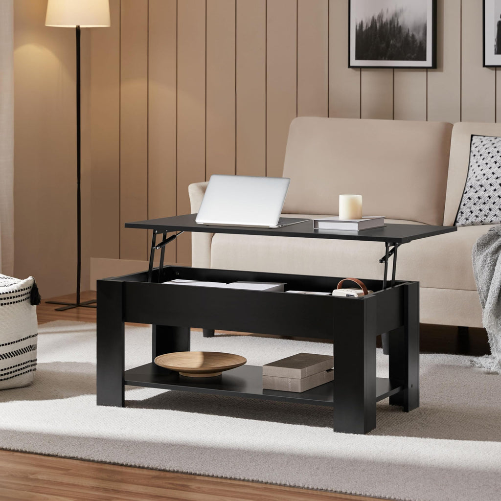 Lift Top Coffee Table with Hidden Storage Compartment for Living Room