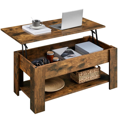 Lift Top Coffee Table with Hidden Storage Compartment for Living Room