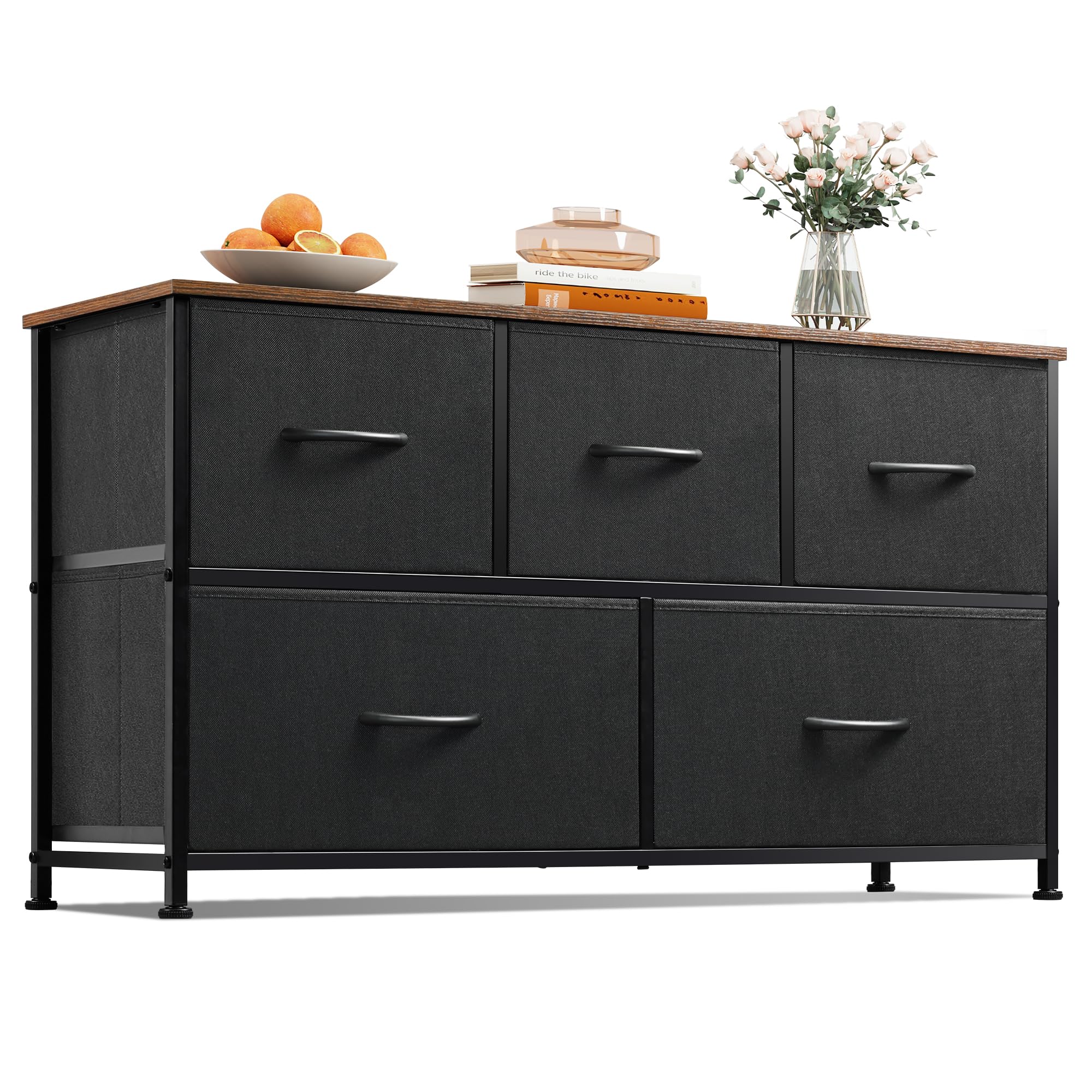 WLIVE Dresser for Bedroom with 5 Drawers