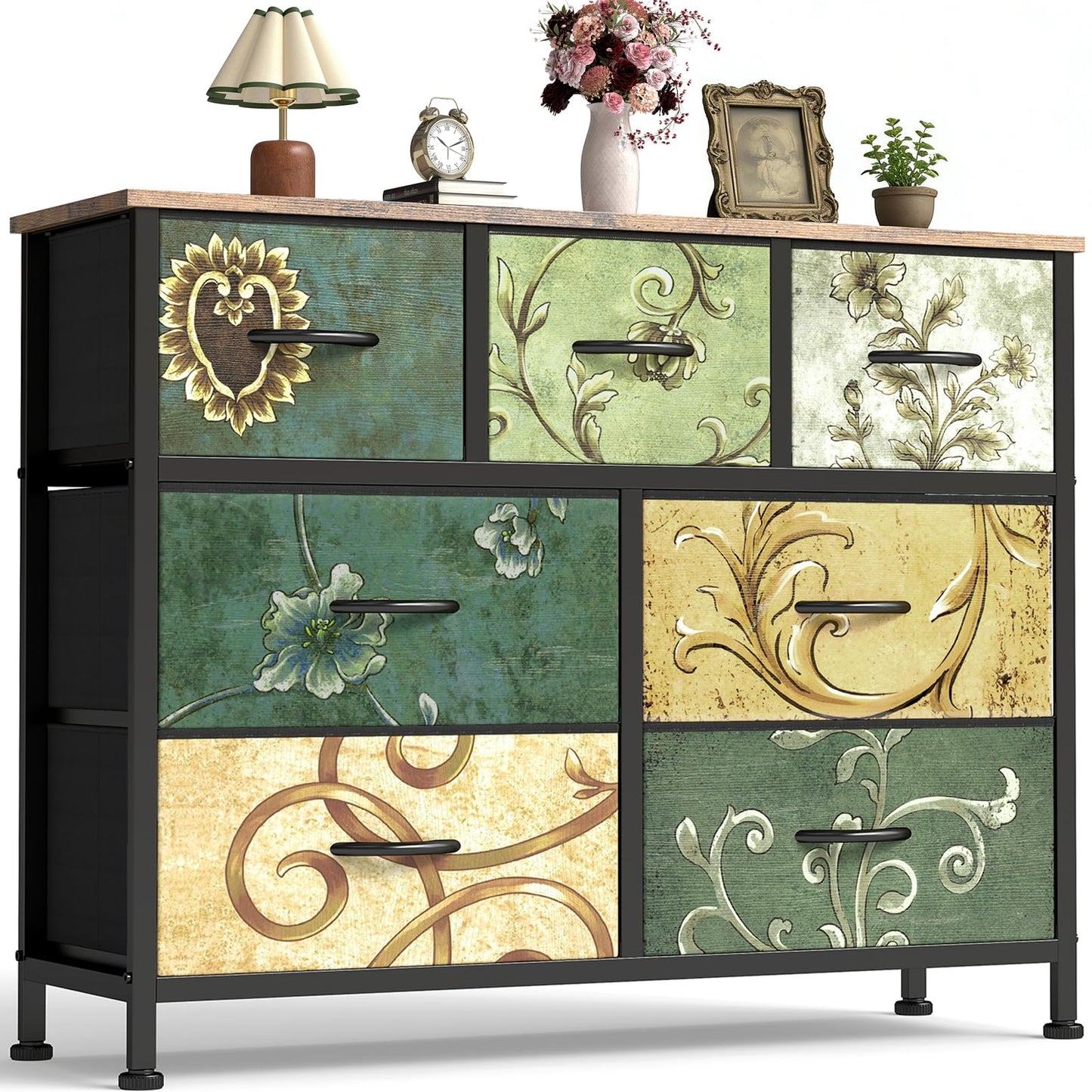 OLIXIS Dresser for Bedroom with 7 Fabric Drawers Storage Organizer