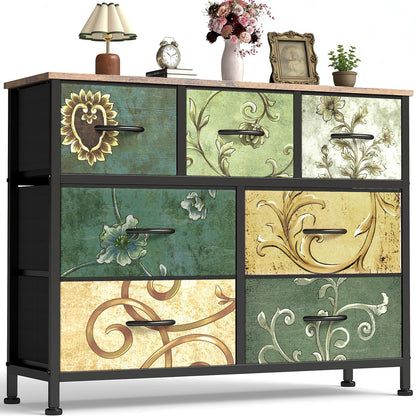 OLIXIS Dresser for Bedroom with 7 Fabric Drawers Storage Organizer