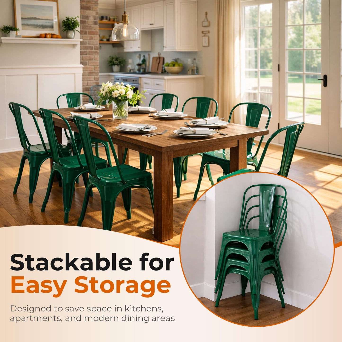 SOLEGGIATA Metal Dining Chairs Set