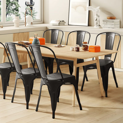 Stackable Metal Dining Chair Set with Classic Bistro Design for Indoor & Outdoor Use