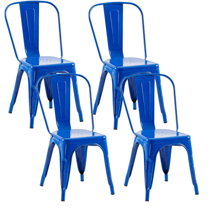 Rivbuio Metal Dining Chairs with Backrest, Stackable, Color, 2 Pack