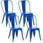 Rivbuio Metal Dining Chairs with Backrest, Stackable, Color, 2 Pack