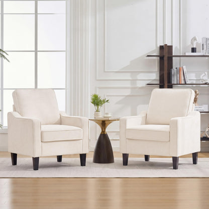 Mid Century Modern Accent Chair with Upholstered Seat & Wood Legs