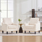 Mid Century Modern Accent Chair with Upholstered Seat & Wood Legs