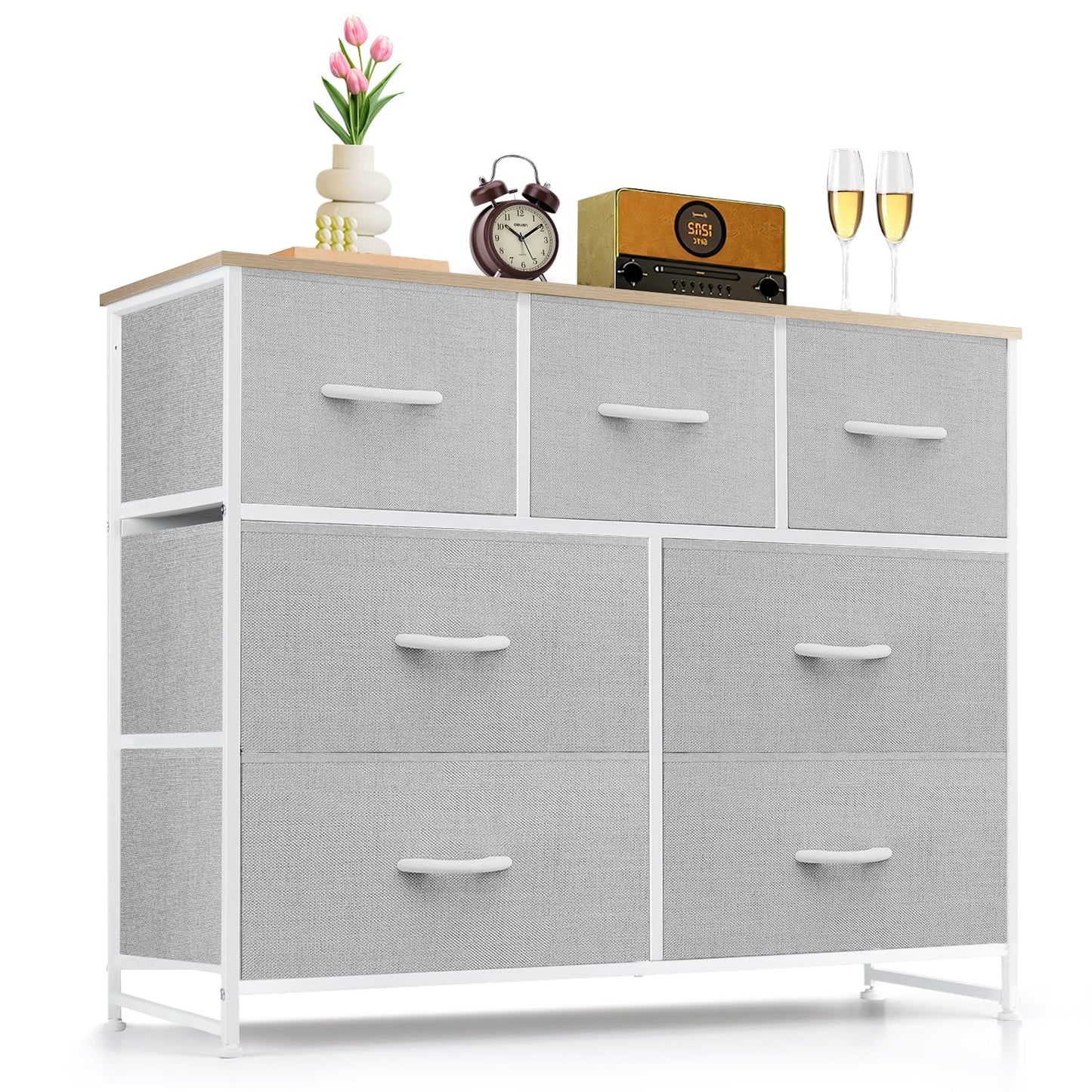 SageNest Dresser for Bedroom, Anti-Tip Tall Storage Organizer