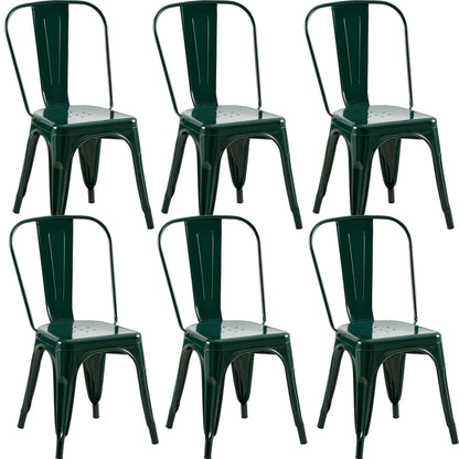 Rivbuio Metal Dining Chairs with Backrest, Stackable, Color, 2 Pack