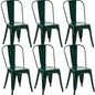 Rivbuio Metal Dining Chairs with Backrest, Stackable, Color, 2 Pack