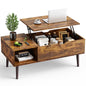 Lift Top Coffee Table with Hidden Storage Shelf for Living Room & Office
