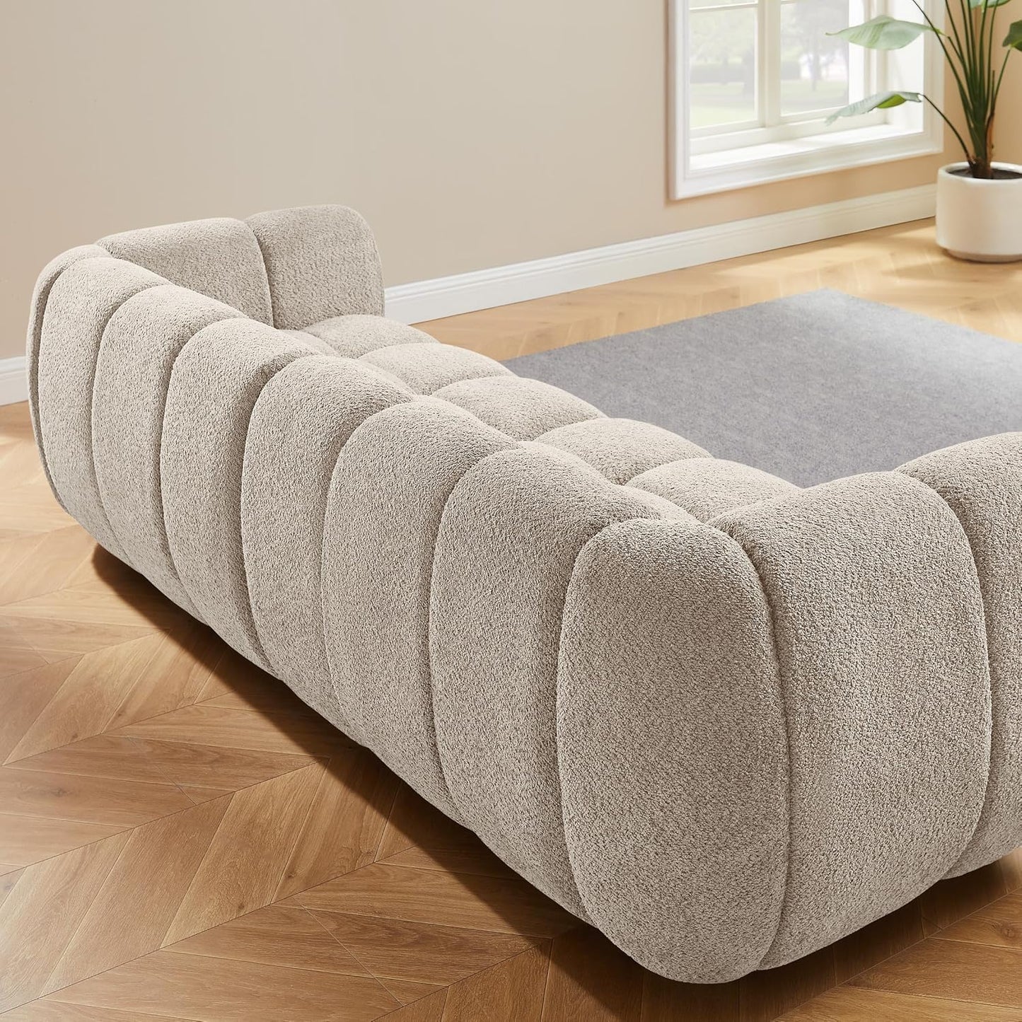 VANOMi 88" Oversized Boucle Sofa, Modern Upholstered