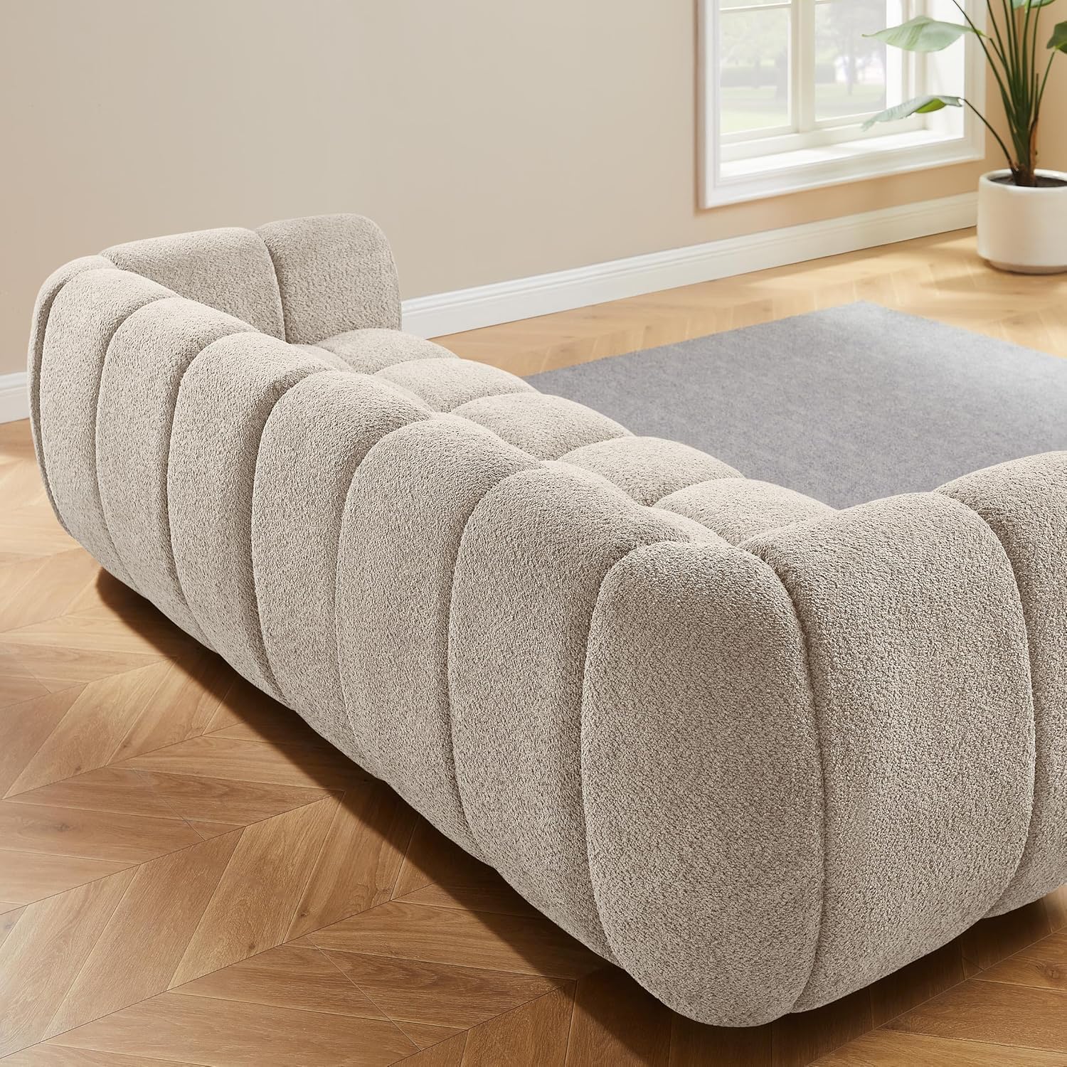 VANOMi 88" Oversized Boucle Sofa, Modern Upholstered