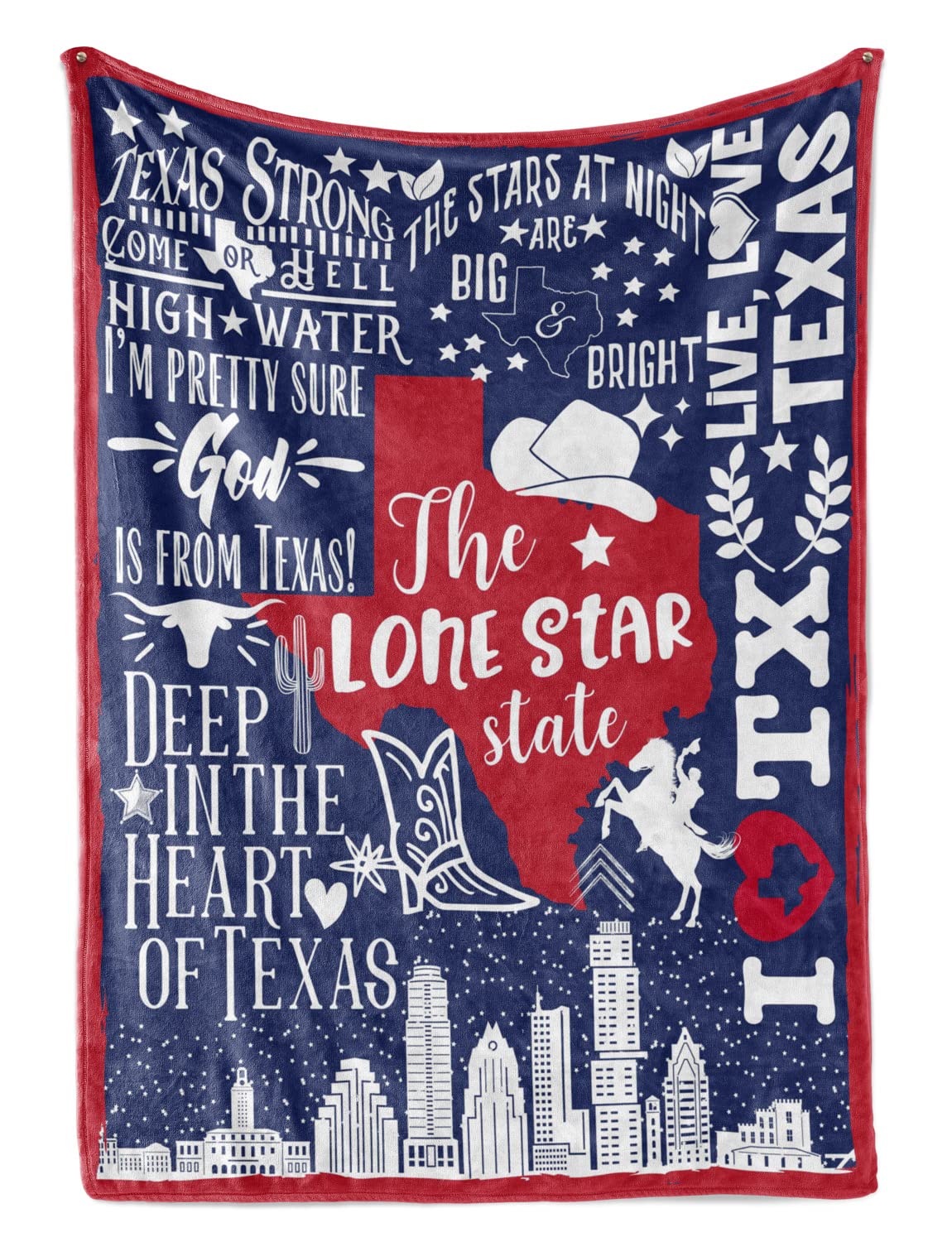 Plush Texas Throw Blanket with Cozy Flannel Design for Home Decor