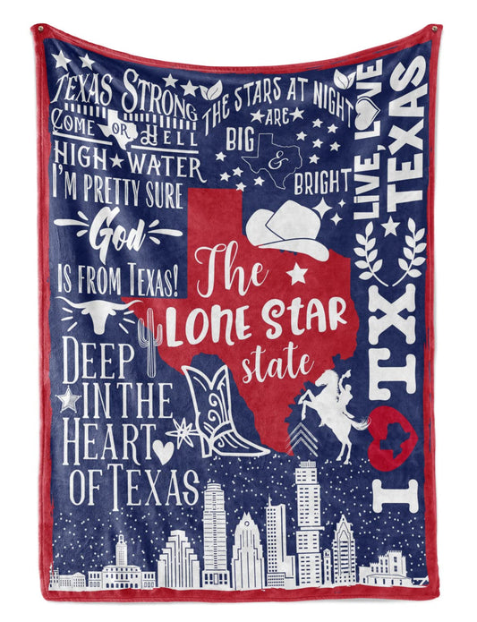 Plush Texas Throw Blanket with Cozy Flannel Design for Home Decor