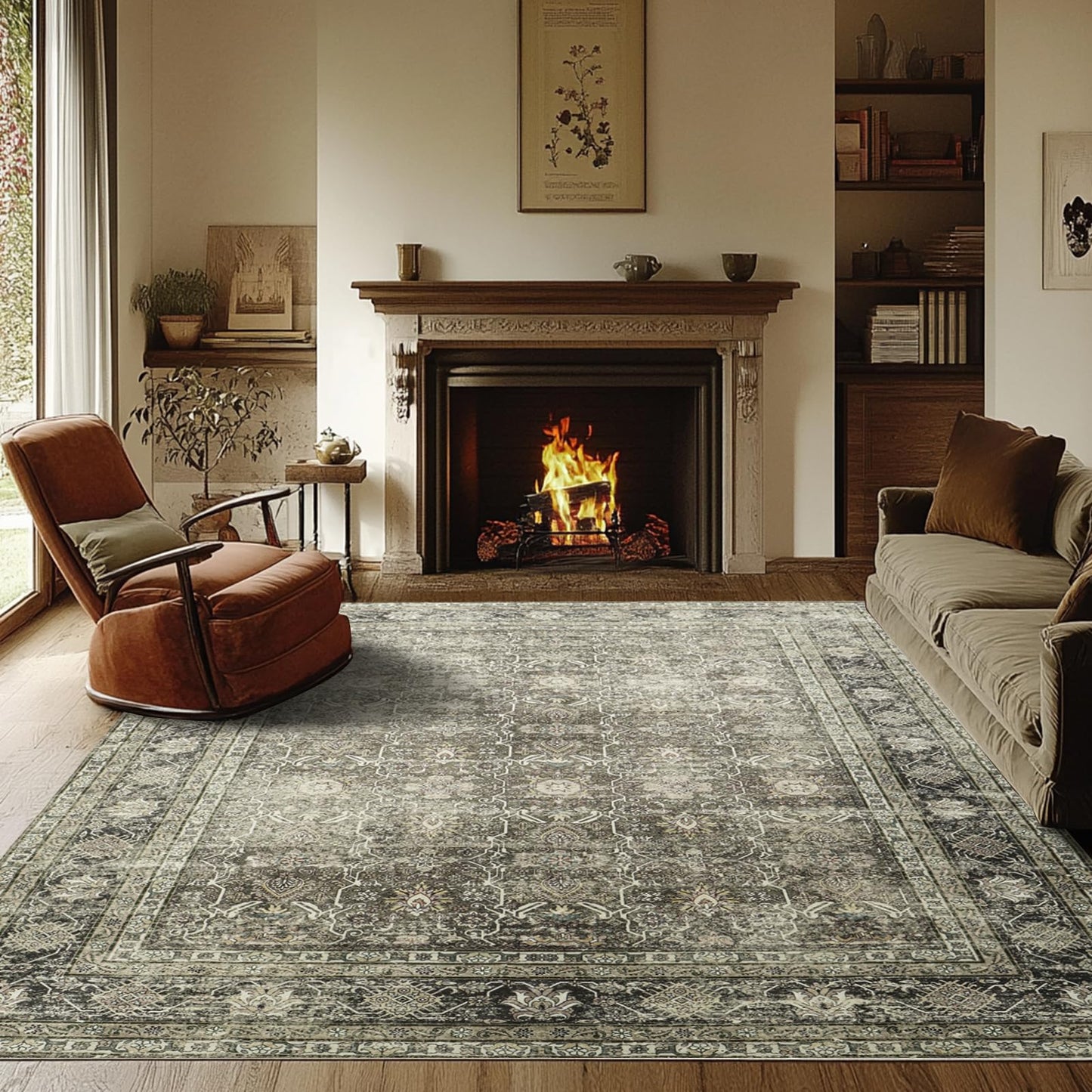 Lbris Machine Washable Rugs 8x10 Area Rugs for Living Room,Bedroom,Dining Room