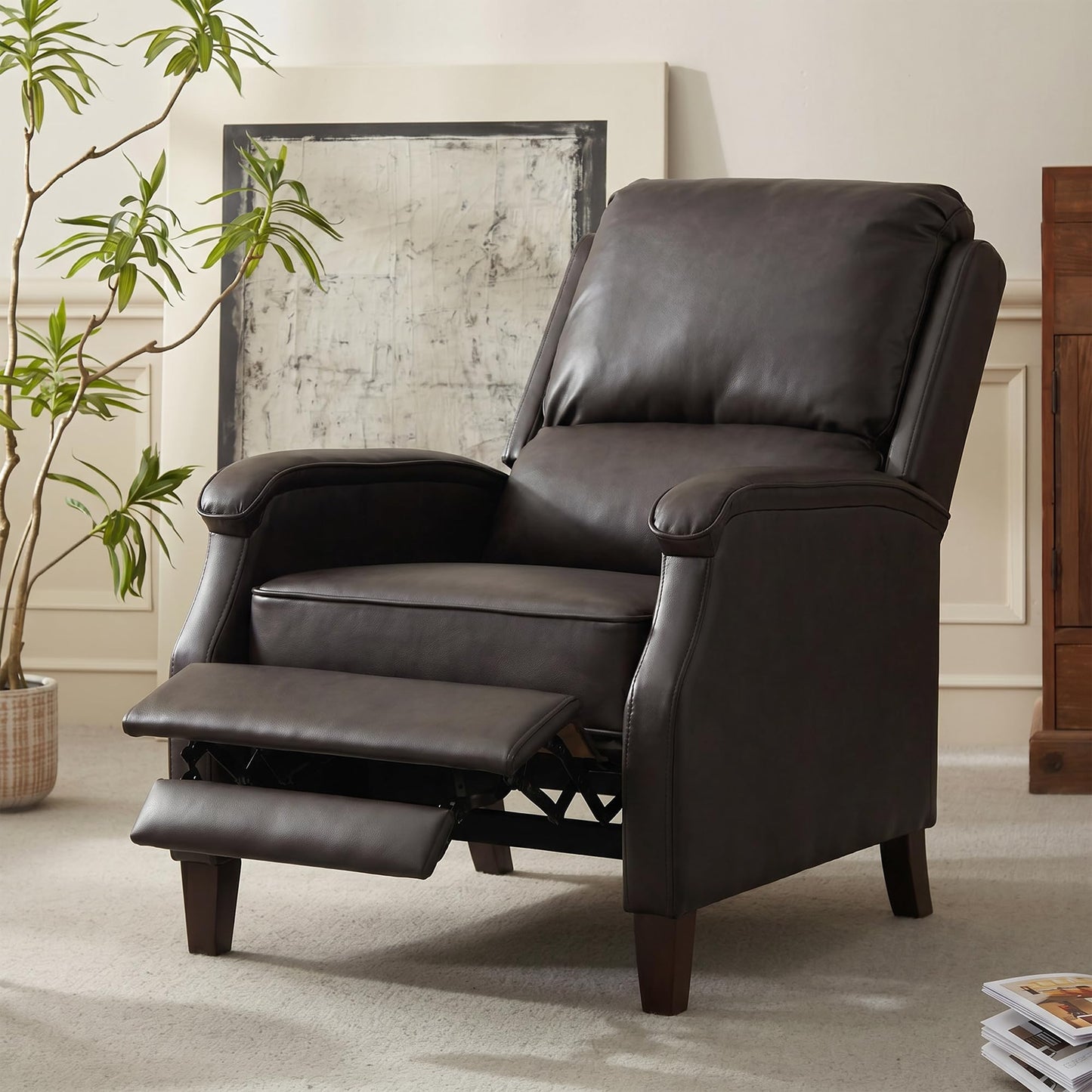 VKNOW Recliner Chair，Fabric Recliner with Adjustable Back