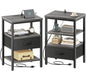 Nightstand with Charging Station and Adjustable Fabric Drawer